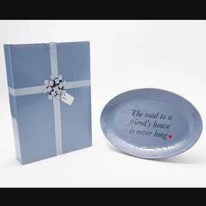 Temp-Tations Woodland Blue Oval Friendship Platter with Gift Box, 14"